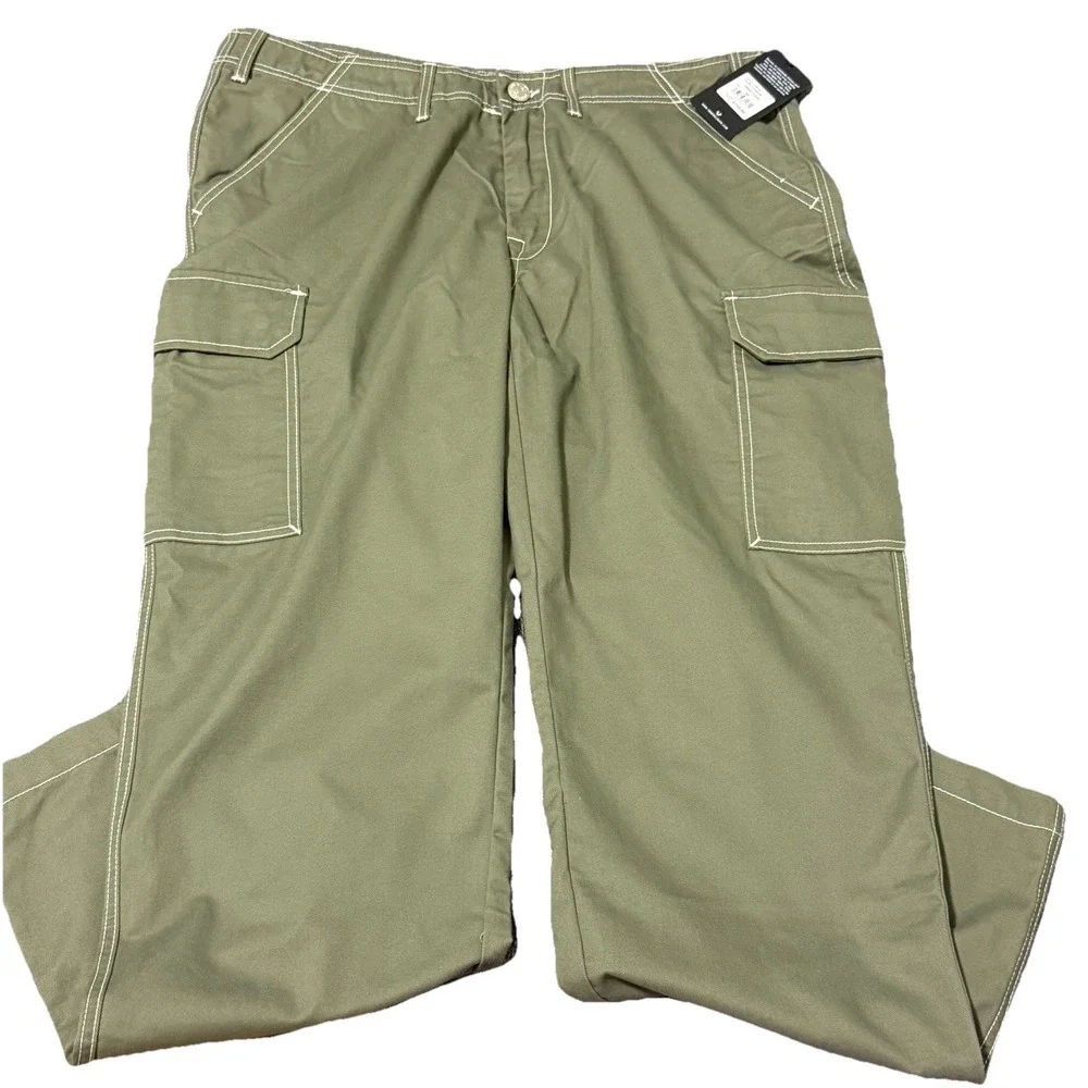 True Religion Men's Cargo‎ Pants Kalamata Green 36x31 Utility Streetwear